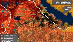 Hướng tấn công chính của quân đội Syria bắt đầu từ thị trấn Khanasser về phía đông nam Aleppo