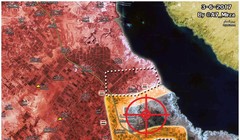 Bản đồ chiến trường, mục tiêu thị trấn Maskanah trong chiến dịch phía đông Aleppo