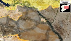Bản đồ tình hình chiến sự khu vực phía đông tỉnh Homs, Raqqa và Hama