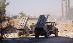 Tổ hợp tên lửa mặt đất Golan 400 của quân đội Syria trên chiến trường đông Damascus