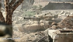 Xe tăng quân đội Syria tiến công trên hướng quận Jobar - AynTarma - ảnh Masdar News