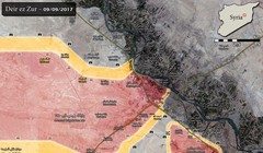 Chiến tuyến Deir Ezzor tính đến cuối ngày 08.09.2017, quân đội Syria tiến sát đến khu vực sân bay quân sự - ảnh South Front