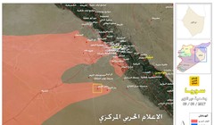 Bản đồ tình hình chiến sự Syria - quân đội Syria đột phá thành công vòng vây sân bay quân sự Deir Ezzor - ảnh truyền thông Hezbollah