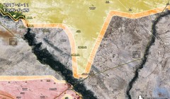 Bản đồ khu vực chiến sự vùng Deir Ezzor - lực lượng dân quân người Kurd tiến công vào ngoại ô thành phố sau chiến thắng của quân đội Syria