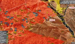 bản đồ tình hình chiến sự Deir Ezzor, IS tiến công cắt đứt tuyến đường tiếp vận chiến lược Palmyra - Deir Ezzor