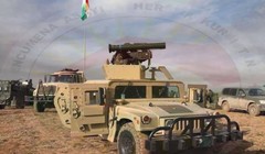Một xe cơ giới bọc thép của Peshmerga có gắn tổ hợp tên lửa chống tăng HJ-8 Trung Quốc - ảnh War is Boring