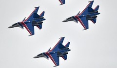 Máy bay Su-30SM trong đội bay biểu diễn Tráng sĩ Nga - ảnh Sputnik