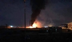 Vụ nổ kinh hoàng một nhà kho sau khi trúng tên lửa của Israel đêm ngày 01.11.2017 - ảnh minh họa Masdar News