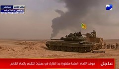 Xe tăng của lực lượng Hezbollah và xe thiết giáp quân đội Iraq trên chiến trường thành phố al-Qa'im - ảnh South Front