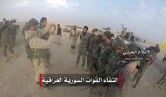 Các đơn vị quân đội Syria, Hezbollah, PMU Iraq hợp binh trên biên giới tấn công về thành phố Al-Bukamal - ảnh video truyền thông Hezbollah
