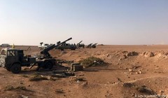 Lực lượng pháo binh quân đội Syria trên chiến trường Abukamal - ảnh South Front