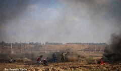 Cuộc biểu tình bị đàn áp của người dân Palestine trên dải Gaza - ảnh minh họa Masdar News