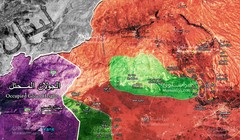 Bản đồ tình hình chiến sự vùng Beit Jinn, cao nguyên Golan, quân đội Syria bao vây thị trấn Mughr al-Mir từ 3 phía - ảnh Muraselon