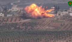 Xe tăng Thổ Nhĩ Kỳ bị phá hủy trên chiến trường Afrin - Aleppo. Ảnh minh họa video YPG Press