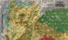 Khu vực tấn công của Liên quân Thổ Nhĩ Kỳ - FSA trên chiến trường Afrin. Ảnh truyền thông Thổ Nhĩ Kỳ