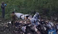 Chiếc tiêm kích đa nhiệm F-15 Israel bị bắn hạ. ảnh minh họa China Xinhua News