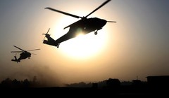 Trực thăng quân sự Mỹ trên chiến trường Syria, ảnh minh họa Masdar News