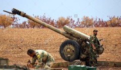 Pháo binh quân đội Syria chiến đấu trên chiến trường Đông Ghouta - ảnh minh họa Muraselon