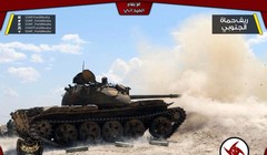 Xe tăng của lực lượng SSNP trên chiến trường Rastanm ảnh truyền thông SSNP