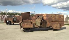 Xe bọc thép tự chế của các nhóm Hồi giáo cực đoan ở Syria. Ảnh triển lãm Quân đội - 2018