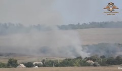 Vụ cháy nổ trên chiến tuyến Ukraina. Ảnh minh họa video Rusvesna