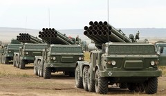 Các tổ hợp pháo phản lực Uragan hạng nặng trong cuộc diễn tập Vostok - 2018. Ảnh minh họa Sputnik