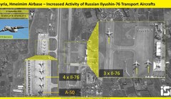 Bức ảnh vệ tinh ISI ghi lại cảnh các máy bay quân sự Nga trên căn cứ Hmeimim,Latakia