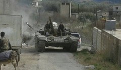 Quân đội Syria trên chiến trường vùng nông thôn Latakia. Ảnh minh họa Masdar News
