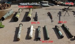 Một số vũ khí thu được ở tỉnh Daraa. Ảnh: SANA.