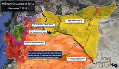 Bản đồ tình hình chiến sự Syria tính đến ngày 02.12.2018 theo South Front.