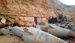 Một số đầu đạn tên lửa SAM do quân đội Syria phát hiện trong khu vực Daraa, al-Sweida. Ảnh minh họa: SANA.