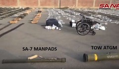 Kho vũ khí bí mật bị phát hiện tại phía nam Syria. Ảnh: SANA.