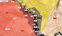 Các mũi tấn công của lực lượng dân quân SDF trên chiến trường thung lũng Euphrates. Ảnh minh họa: South Front.