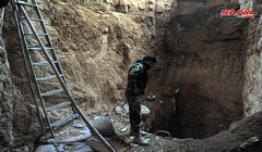 Đường hầm ngầm của lực lượng Hồi giáo cực đoan, phát hiện được ở ngoại ô Damascus. Ảnh: SANA.