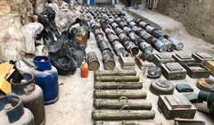 Kho vũ khí lớn của nhóm khủng bố IS, cất giấu bí mật trong khu vực Trại tị nạn Yarmouk. Ảnh: Muraselon.