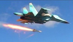 Máy bay ném bom Su-34 không kích trên chiến trường Syria, ảnh minh họa Masdar News