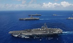 3 tàu sân bay Mỹ trong một cuộc tập trận năm 2006. Ảnh: Tin tức Tham khảo, Trung Quốc.