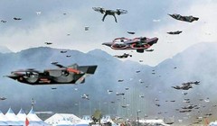 300 máy bay không người lái Hàn Quốc đồng loạt bay. Ảnh: JoongAng Ilbo/Cankao