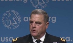 Ngày 4/10/2016, Thượng tướng Mark Milley, Tham mưu trưởng Lục quân Mỹ phát biểu tại Hội nghị thường niên Hiệp hội Lục quân Mỹ. Ảnh: Cankao