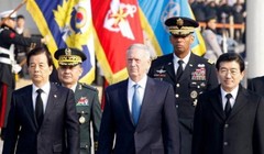 Bộ trưởng Quốc phòng Mỹ James Mattis trong chuyến thăm Hàn Quốc từ ngày 2 đến ngày 3 tháng 2 năm 2017. Ảnh: The Telegraph