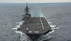 Tàu sân bay trực thăng Izumo Lực lượng Phòng vệ Biển Nhật Bản. Ảnh: Sina