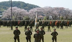 Quân đoàn cơ động đổ bộ của Lực lượng phòng vệ mặt đất Nhật Bản. Ảnh: Sina.