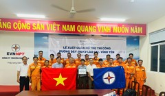 Công ty Truyền tải điện 4 xuất quân hỗ trợ thi công Dự án đường dây 500kV Lào Cai - Vĩnh Yên