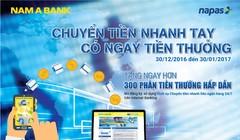 Từ ngày 30/12/2016 đến ngày 30/01/2017, Nam A Bank triển khai chương trình “Chuyển tiền nhanh tay – Có ngay tiền thưởng”.