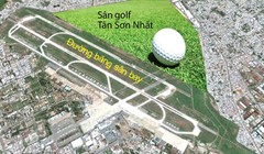 Cụm sân golf Tân Sơn Nhất đang là vấn đề được dư luận quan tâm. Bản đồ minh hoạ: Internet
