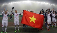 Các cầu thủ U23 Việt Nam sau trận thắng U23 Quata