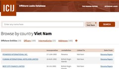 Kết quả tìm kiếm liên quan tới Việt Nam trong hồ sơ Panama