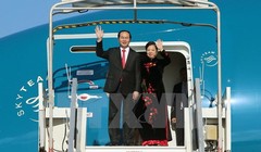 Chủ tịch nước và Phu nhân lên đường thăm chính thức Liên bang Nga, Belarus (ảnh: TTXVN)