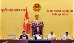 Chủ tịch Quốc hội Nguyễn Thị Kim Ngân phát biểu tại phiên khai mạc. Ảnh: VGP/Nhật Bắc