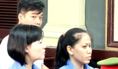 Các bị cáo tại tòa hôm nay. Ảnh: Hải Duyên.